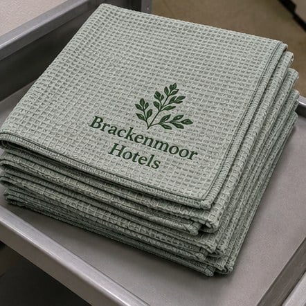Customized microfiber cloths for hotels, facilities and janitorial