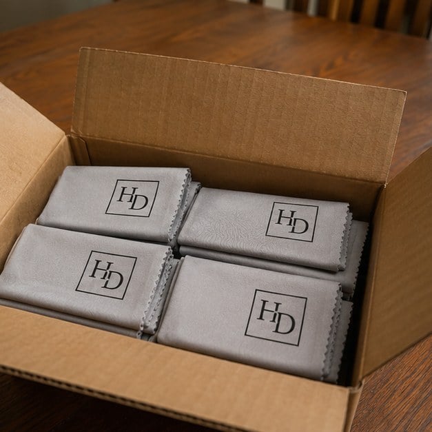 Personalized microfiber cloths — customer photo